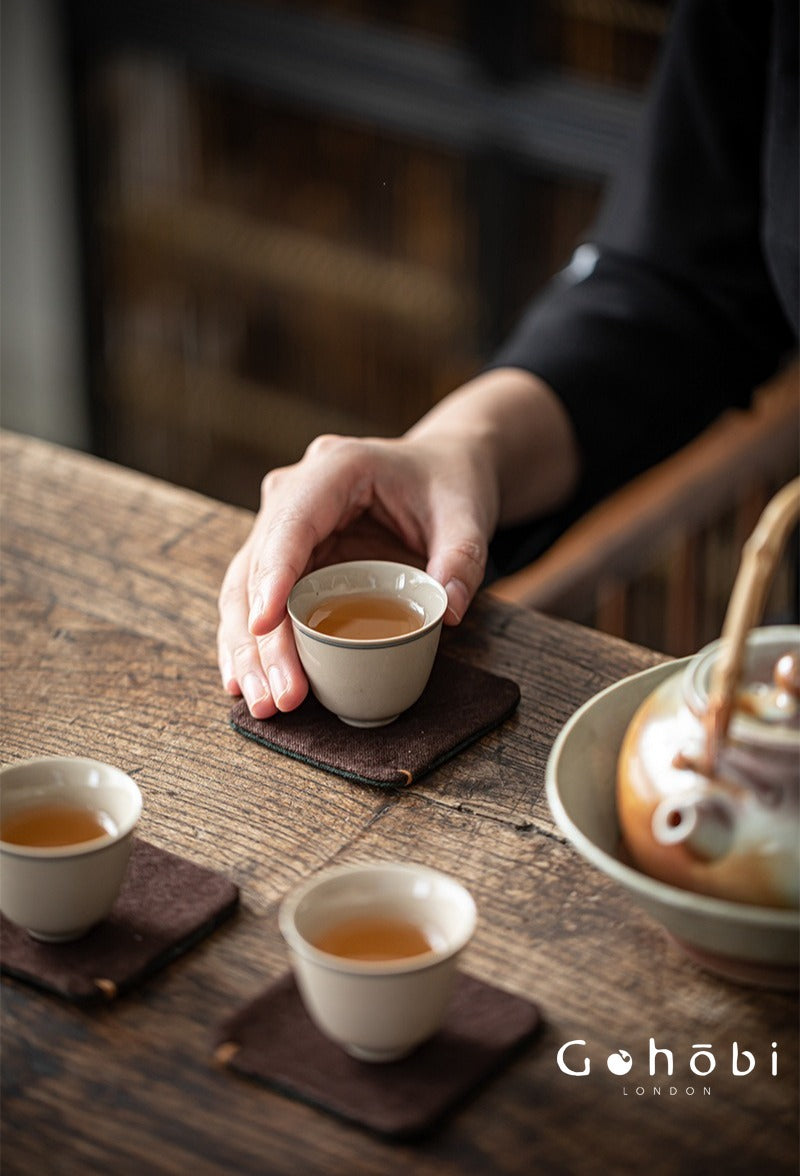 Gohobi Zen Style Tea Coaster – Hand-Sewn Tie-Dye Cloth Heat Insulation Cup Coaster