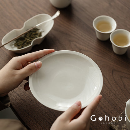 Gohobi Plant Ash Ceramic Pot Base – Multi-Purpose Gongfu Tea Dry Brewing Disc