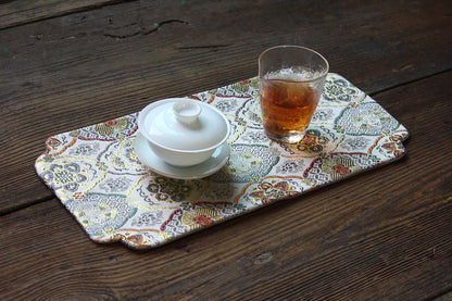 Set de table en brocart brodé Gohobi pour la cérémonie du thé Gongfu