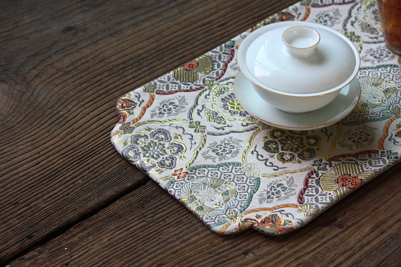 Set de table en brocart brodé Gohobi pour la cérémonie du thé Gongfu