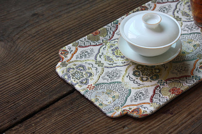 Set de table en brocart brodé Gohobi pour la cérémonie du thé Gongfu