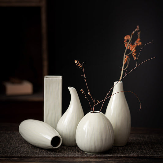 Gohobi Classic White Table Vase Set