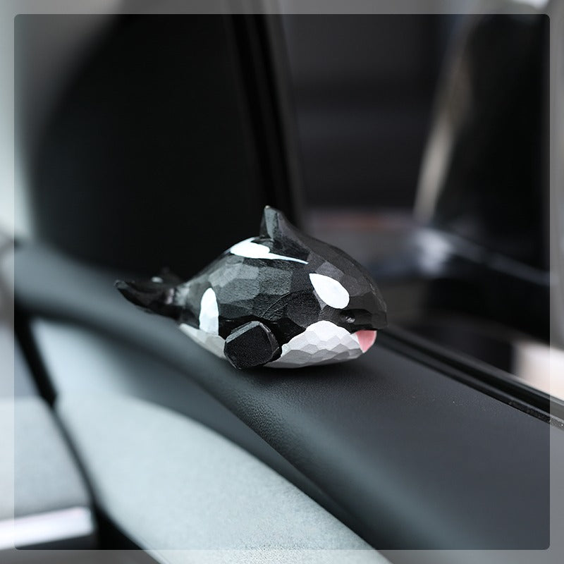 Gohobi Handcrafted Wooden Orca Ornament
