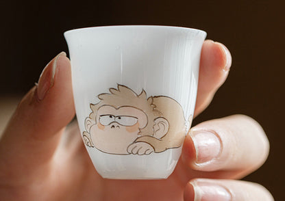 Gohobi White Jade Clay Chinese Zodiac Gongfu Tea Cup – Personal Ceramic Master Cup for Home Use and Gift