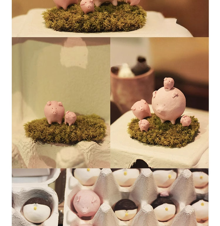 Gohobi x Little Diary Handmade Ceramic Pink Pig