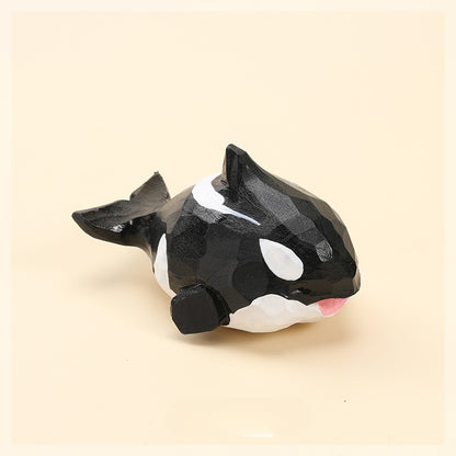 Gohobi Handcrafted Wooden Orca Ornament