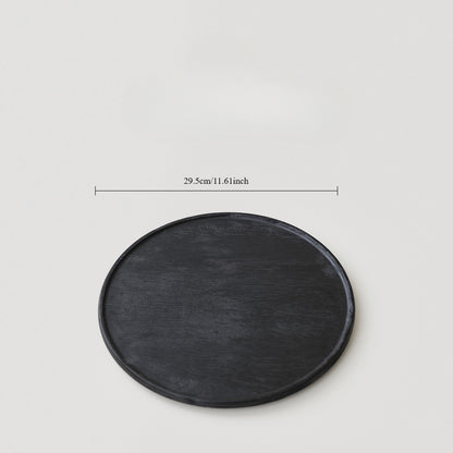 Gohobi Japanese-style Wabi-Sabi Carbonised Wood Black Tray 001