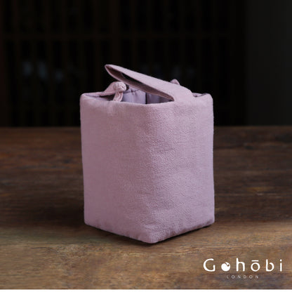Gohobi Classic Travel Teaware Bag – Plain Cotton Tea Set Storage & Outdoor Carry Case