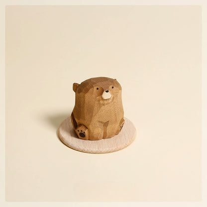 Gohobi Handcrafted Wooden Bear Ornament