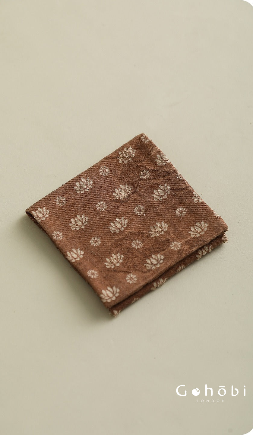 Gohobi Retro Lotus Tea Towel – Thick Absorbent Zen Tea Cloth for Tea Table