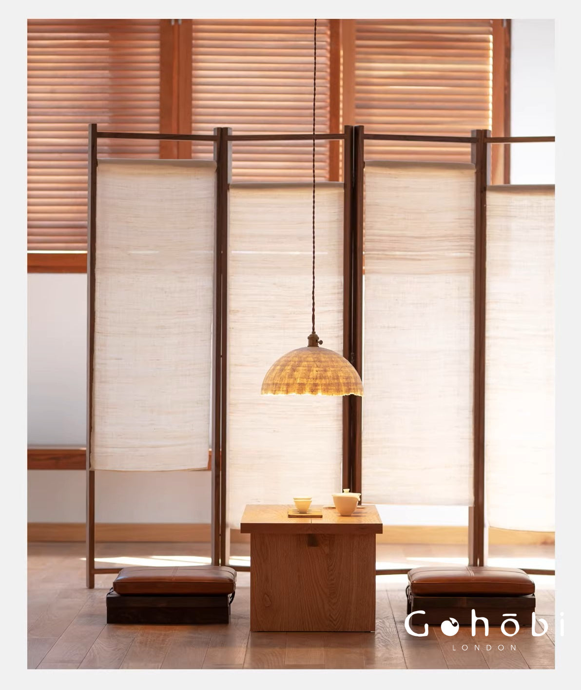 Gohobi Solid Wood Screen Coat Rack – Red Oak or Black Walnut Folding Hanger with Three or Four Panel Options | FSC Certified Furniture