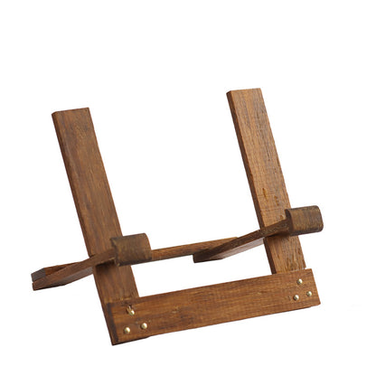 Gohobi Bamboo Pu'er Tea Cake Display Stand – Triangular Easel Shelf for Tea Ceremony Display