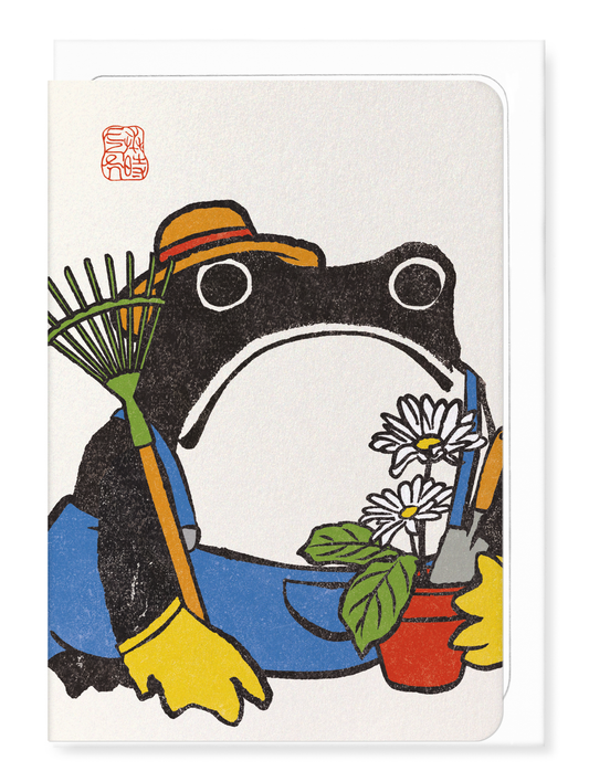Ezen Designs GARDENER EZEN FROG: Greeting Card [Made in the UK]