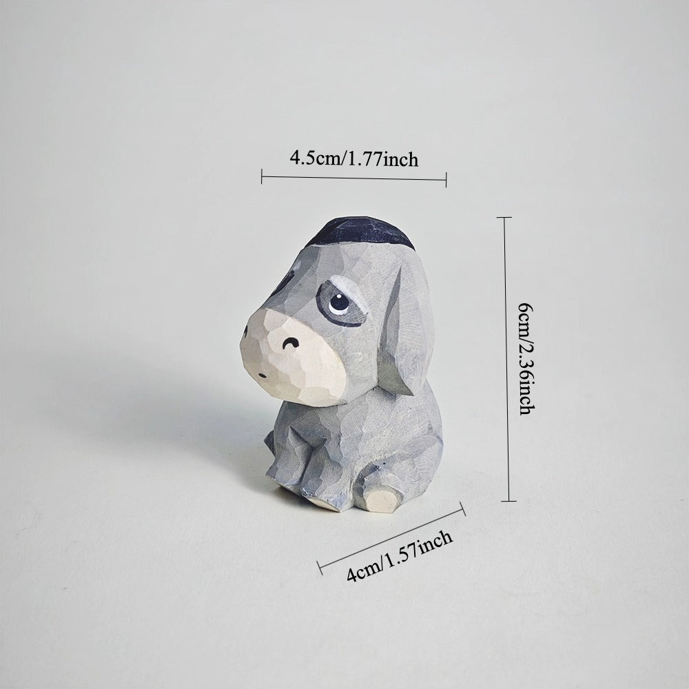 Gohobi Hand-Carved Little Donkey Figurine