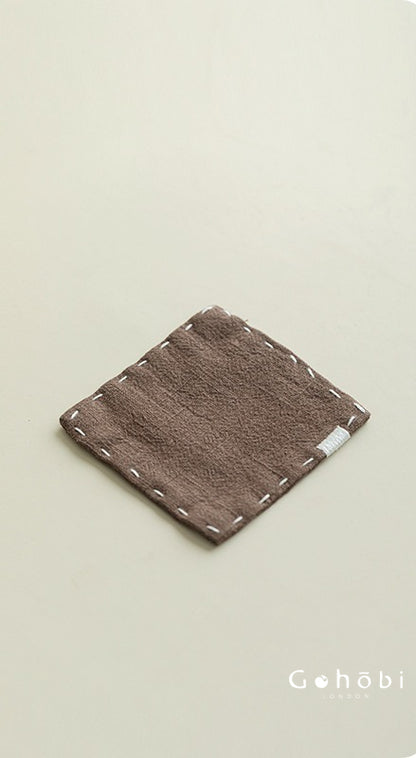 Gohobi Japanese Style Ramie Embroidered Coaster – Handmade Fabric Tea Cup Mat