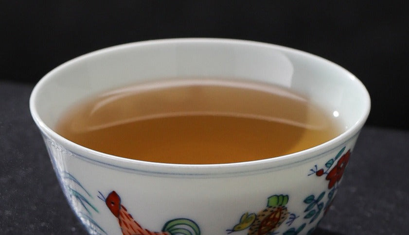 [Gohobi Gallery] Jingdezhen official ceramic hand-painted Chicken Gaiwan and Cup Set