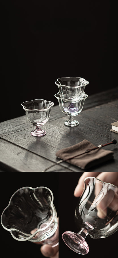 Gohobi High Borosilicate Glass Tall Footed Tea Cup – Transparent Heat-Resistant Master Cup for Gongfu Tea, Chinese Teaware for Home Use