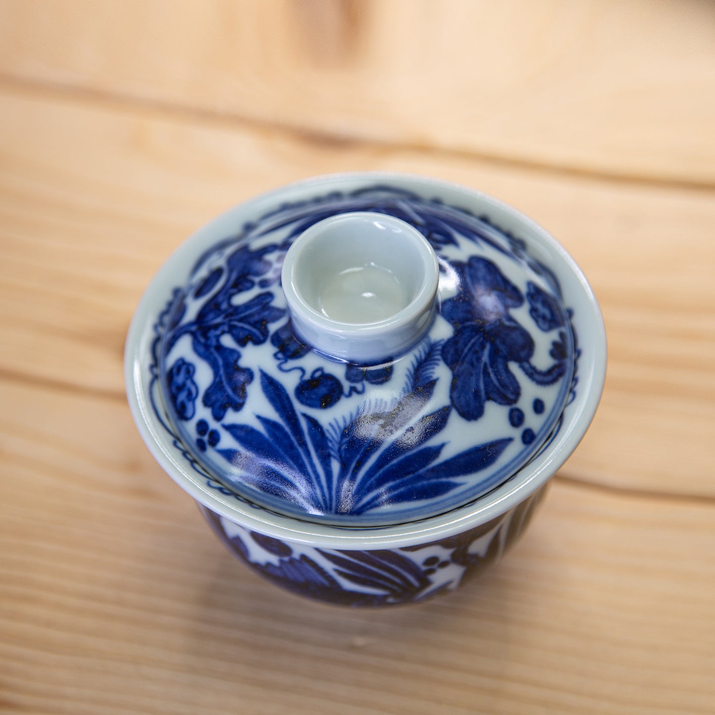 [子悠堂 x Gohobi Gallery] Wood Fired Hand-painted Blue and White Fish Pattern Gaiwan Set