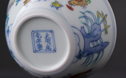 [Gohobi Gallery] Jingdezhen official ceramic hand-painted Chicken Gaiwan and Cup Set