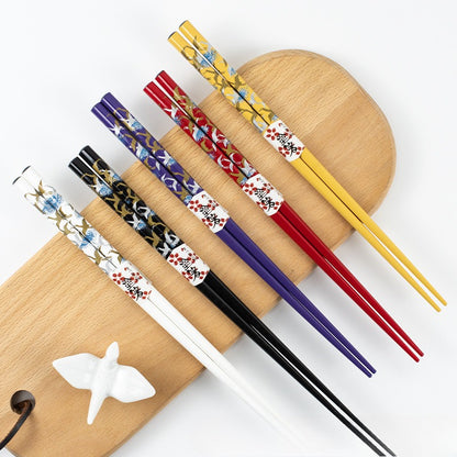 Gohobi A Set of 5 Pairs of Swan Wooden Chopsticks and Rests