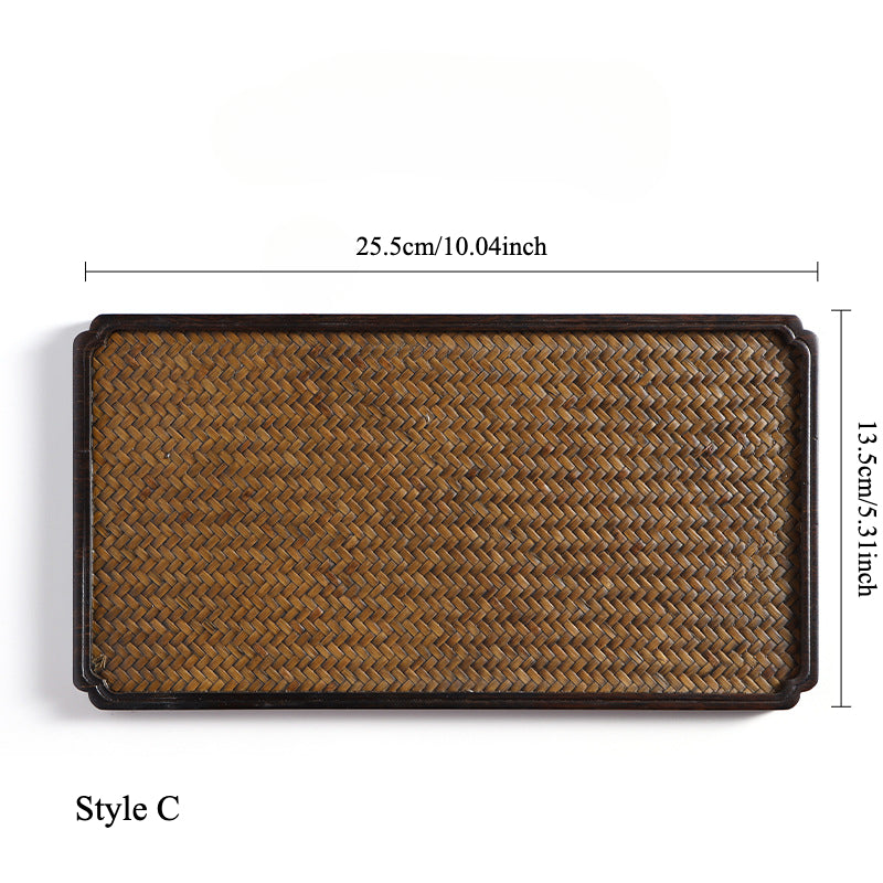Gohobi Bamboo Mat Surface Tea Tray