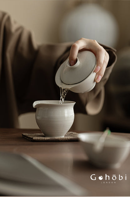 Gohobi Plant Ash Clay Gaiwan – Thin Porcelain Ceramic Covered Tea Bowl