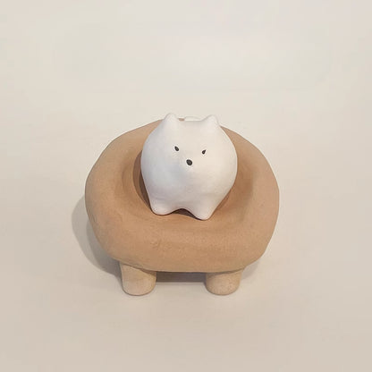 Gohobi x Little Diary Handmade Ceramic Samoyed Dog