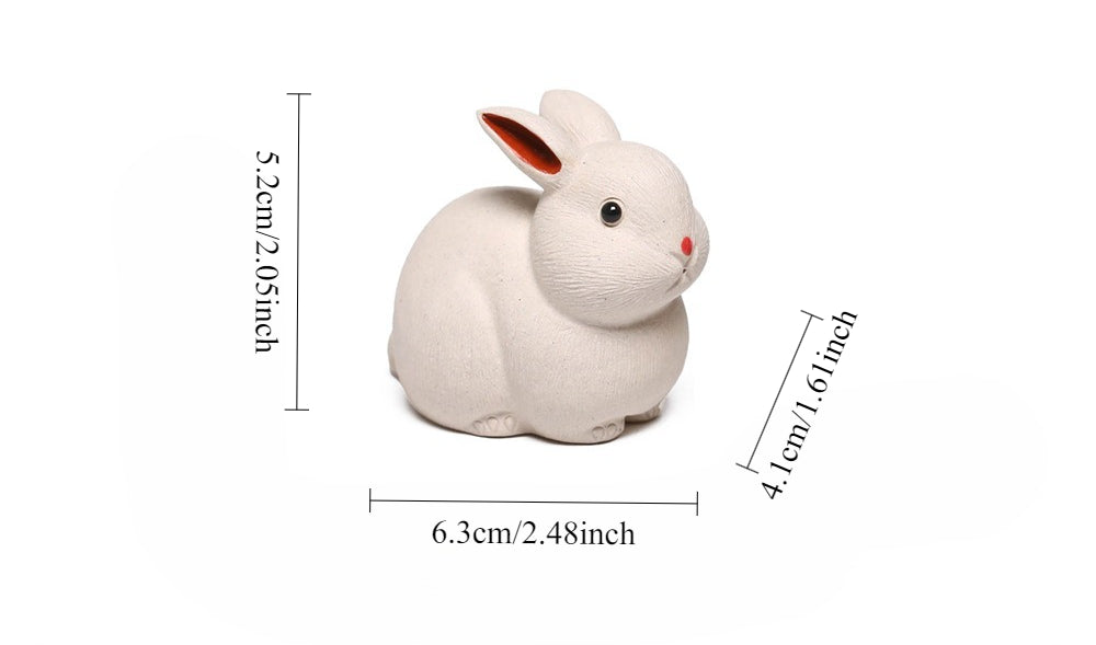 Gohobi Yixing Purple Clay Rabbit Tea Pet – Handmade Zodiac Bunny Tea Table Ornament