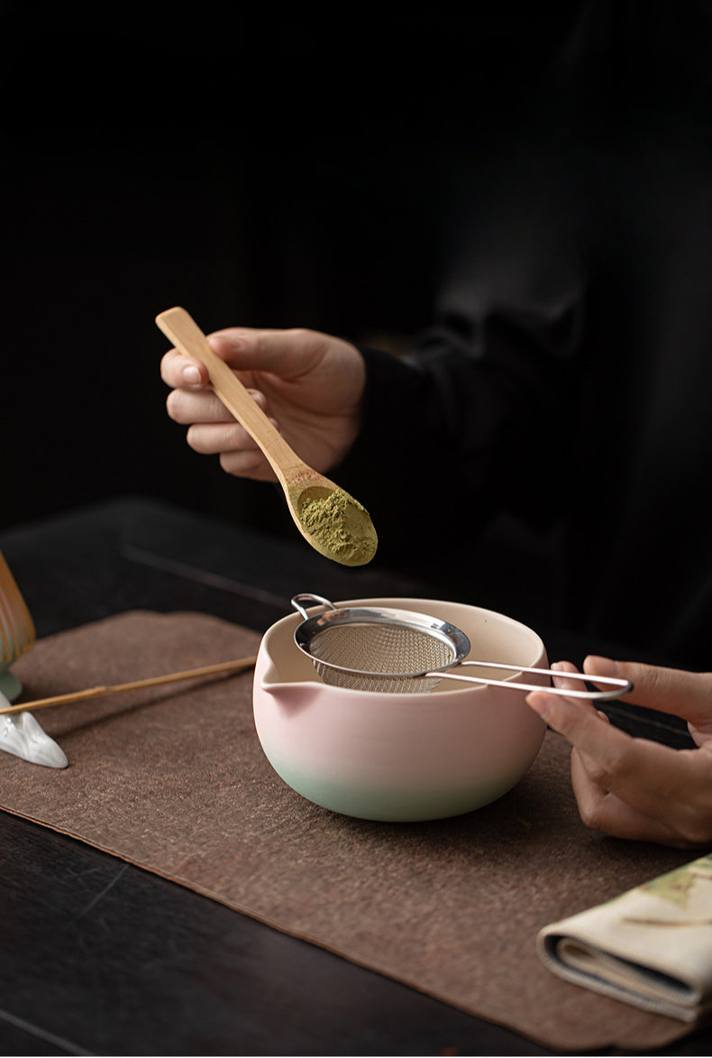 Gohobi Ceramic Matcha Set 043 Pink and Green