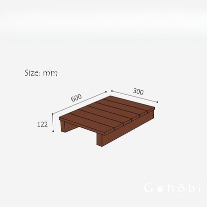 Gohobi Handmade Solid Wood Tatami Floor Platform – Japanese Style Red Oak & Black Walnut Bay Window Seating | FSC Certified Furniture