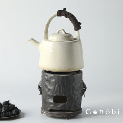Gohobi Firewood Shino Beam Pot – Handmade 1L Ceramic Teapot