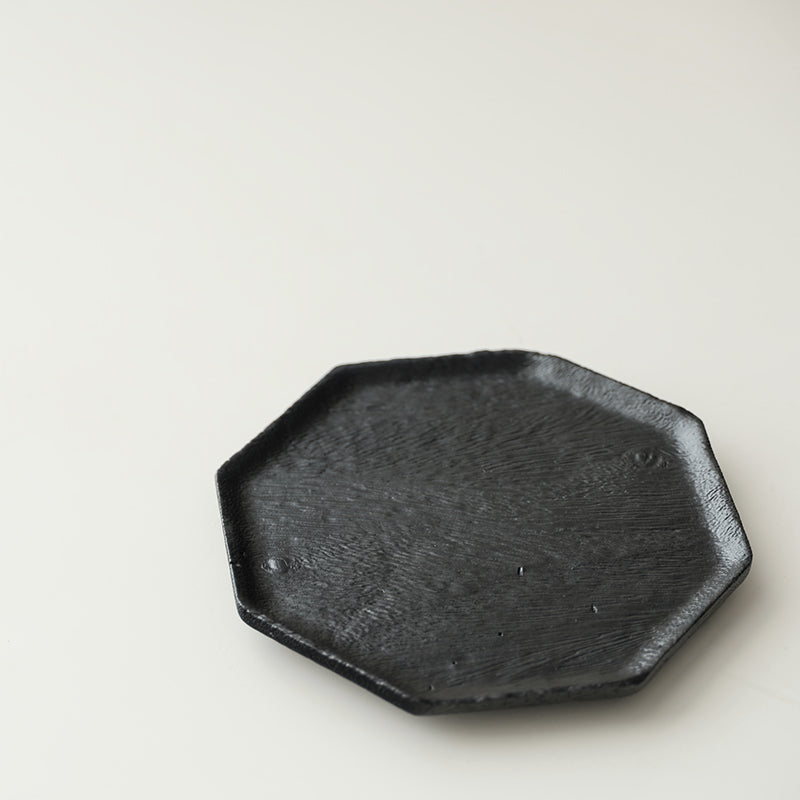 Gohobi Japanese-style Wabi-Sabi Carbonised Wood Black Tray 002