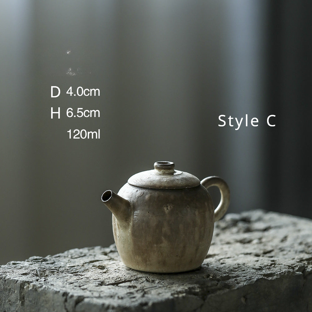 Gohobi Handmade Wood-fired White Paint Teapot