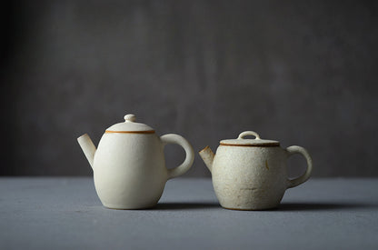 Gohobi Handmade Pulverised Kohiki White Teapots