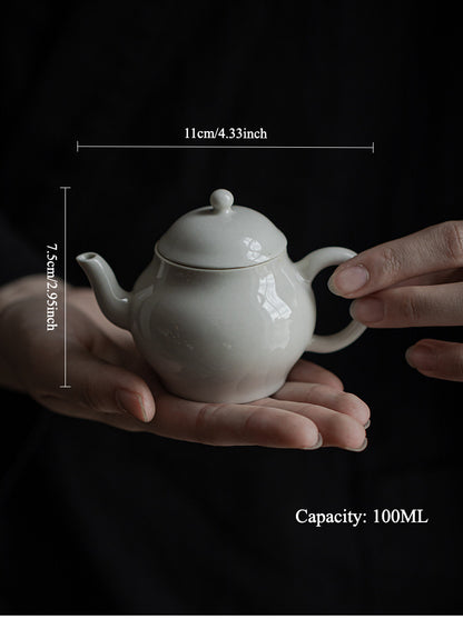 Gohobi Japanese-Style Grass Ash Glaze Handmade Teapot