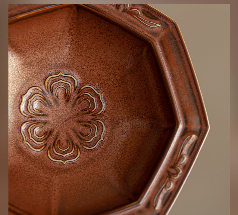 Gohobi Traditional Japanese Glazed Fruit Nuts Small Plate - Octagon 005