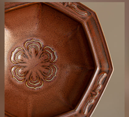 Gohobi Traditional Japanese Glazed Fruit Nuts Small Plate - Octagon 005