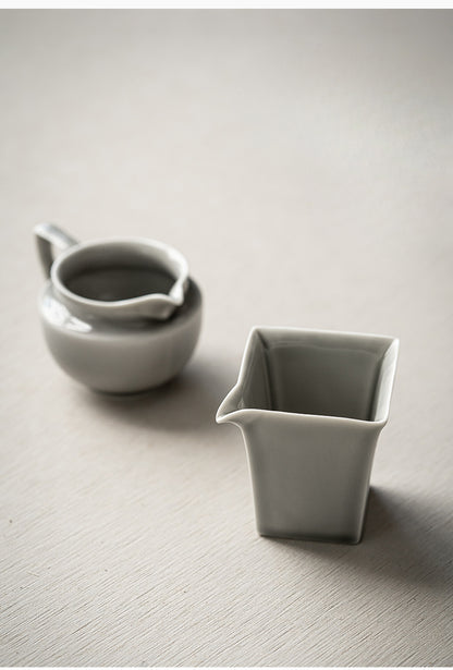 Gohobi Japanese Style Ice Grey and Green Pitcher 001