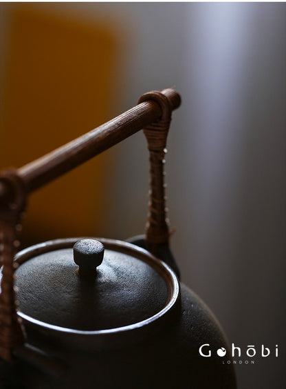 Gohobi Jingdezhen Firewood-Fired Teapot – Raw Ore Old Rock Mud Collector Kettle (1000ml)