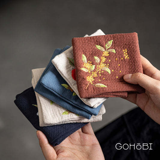 Gohobi Embroidered Tea Towel – Chinese Style Absorbent Tea Cloth for Tea Table