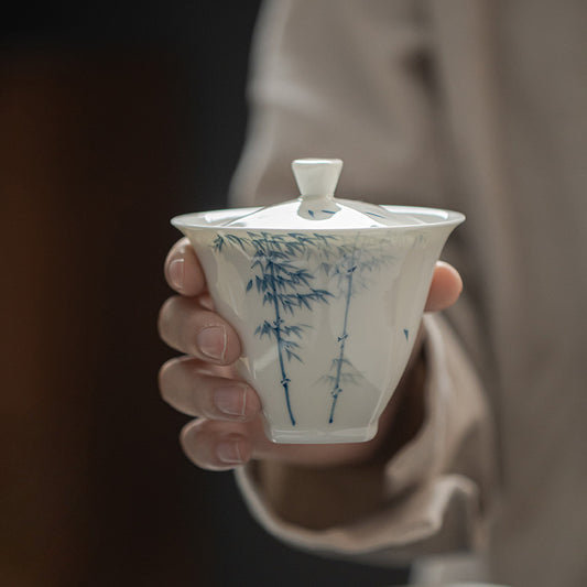 Gohobi Hand-Painted Bamboo Celadon Gaiwan