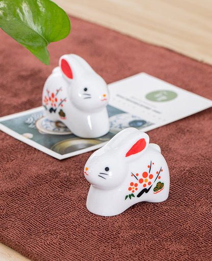 Gohobi Handmade Ceramic White Rabbit Ornament