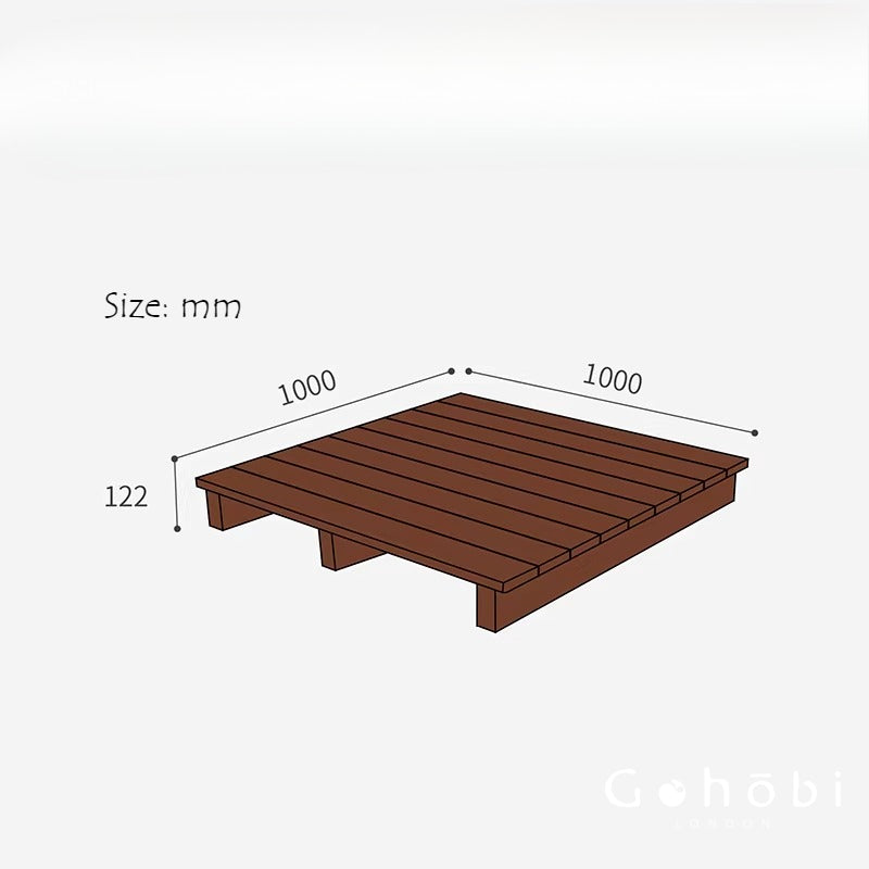 Gohobi Handmade Solid Wood Tatami Floor Platform – Japanese Style Red Oak & Black Walnut Bay Window Seating | FSC Certified Furniture