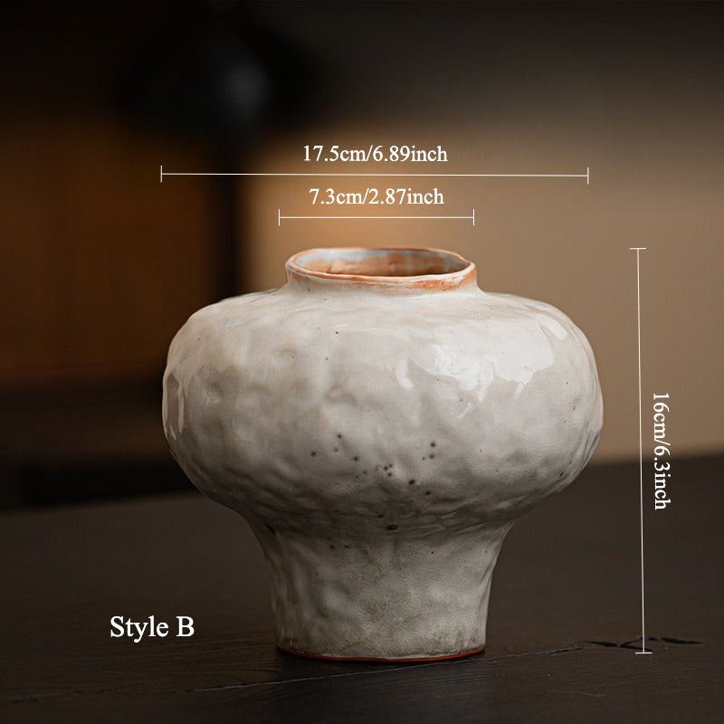 [Sea freight only] Gohobi Retro Shino Ware Ceramic Vase