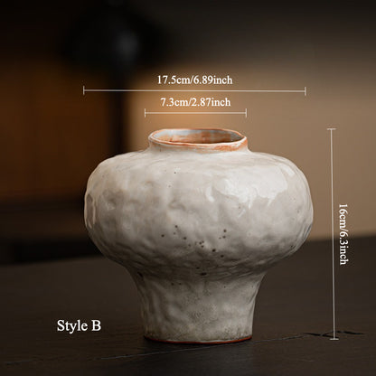 [Sea freight only] Gohobi Retro Shino Ware Ceramic Vase