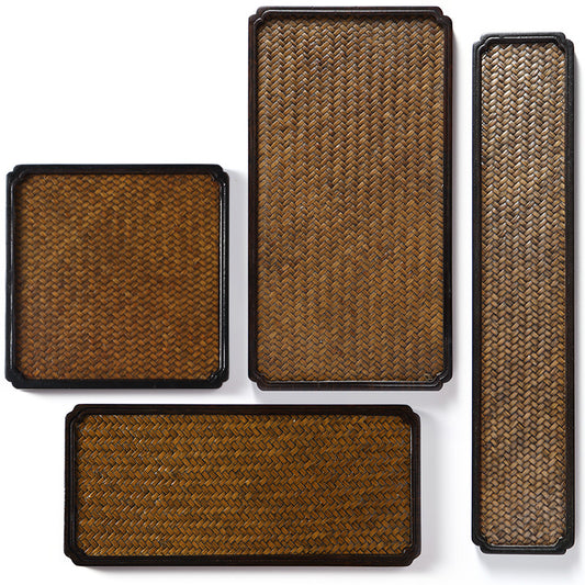 Gohobi Bamboo Mat Surface Tea Tray