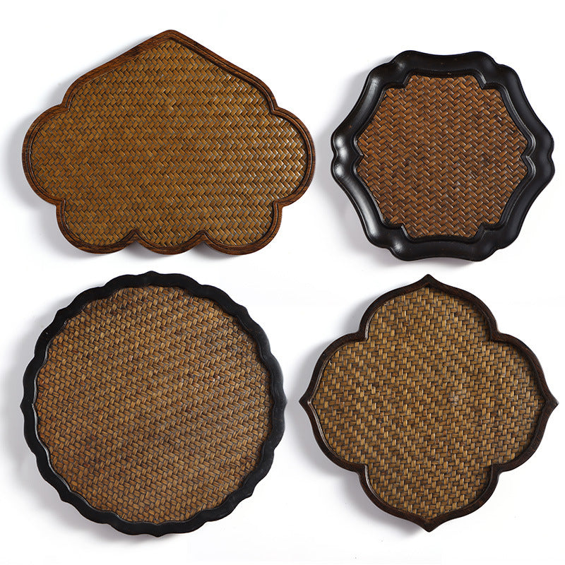 Gohobi Bamboo Mat Surface Tea Tray