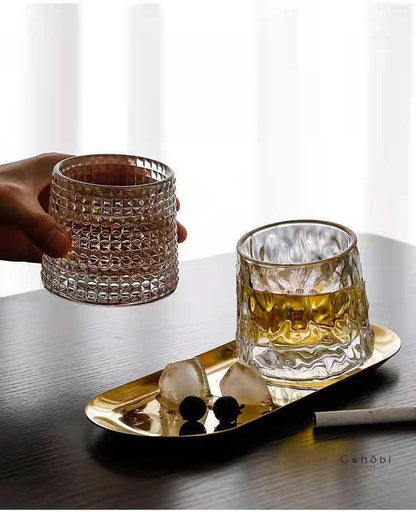 Gohobi Handmade Rotating Glass Tumbler Tea Glass