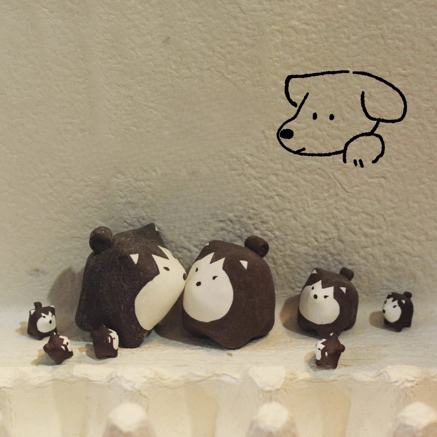 Gohobi x Little Diary Handmade Ceramic Husky Dog