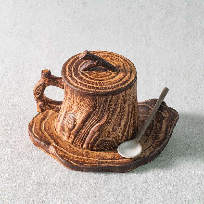 Gohobi Handmade Tree Trunk Coffee Cup Mug